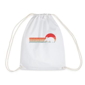 Erdferkel Retro Aardvark Vintage - Drawstring Bag - white - Front