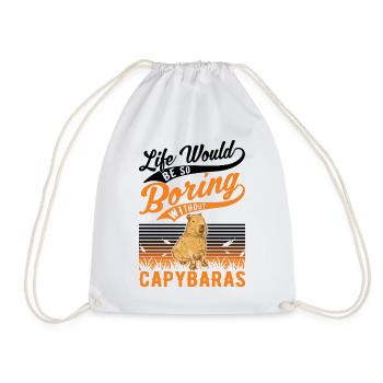 Capybara Gift Capibara capybara - Drawstring Bag - white - Front