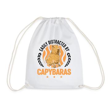 Easily distracted by Capybaras - Turnbeutel - Weiß - Vorne