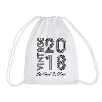 Vintage 2018 Vintage Birthday Retro Vintage - Drawstring Bag - white - Front