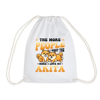 The more people I meet, the more I love - Drawstring Bag - white - Front