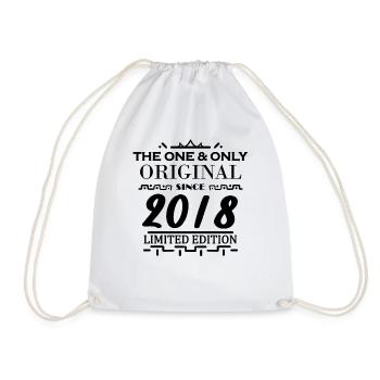 2018 - Year of construction 2018 - Vintage 2018 - Drawstring Bag - white - Front