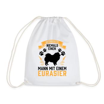 Mann mit Eurasier unterschätzen Eurasian Dog - Turnbeutel - Weiß - Vorne