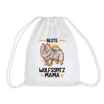 Wolfsspitz Mama deutscher Spitz Keeshond - Turnbeutel - Weiß - Vorne
