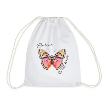 Be Kind To All Kinds Butterfly - Drawstring Bag - white - Front