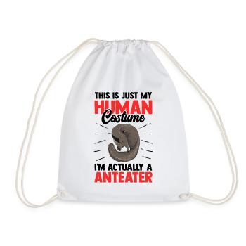 Anteater just a costume Dwarf Anteater - Drawstring Bag - white - Front