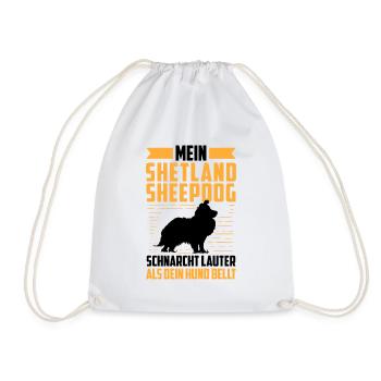 Shetland Sheepdog schnarcht britischer Sheepdog - Turnbeutel - Weiß - Vorne