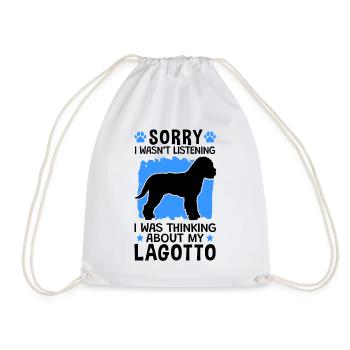 Thought of Lagotto Romagnolo Truffle dog - Drawstring Bag - white - Front