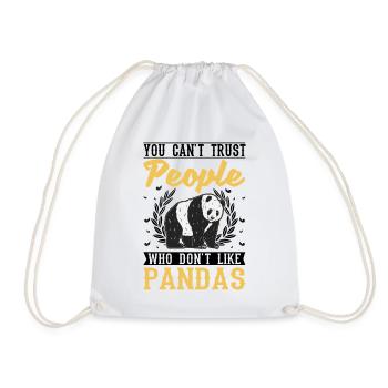 Panda Lover Panda Bear Gift - Drawstring Bag - white - Front