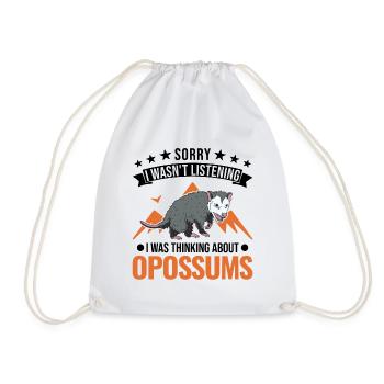 Opossum Gift Possum Marsupial - Drawstring Bag - white - Front