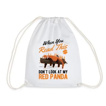 Red Panda Gift Cat Bear Red Panda - Drawstring Bag - white - Front