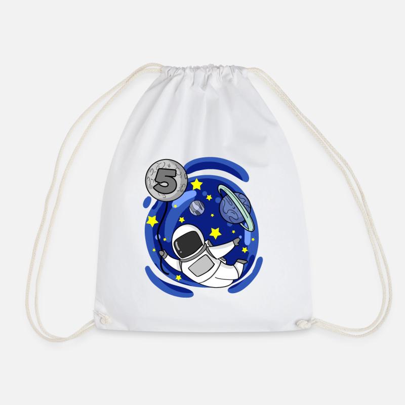 5 Jahre 5. Geburtstag - Astronaut Junge Geschenk - Turnbeutel - Weiß