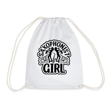 Saxophoniste Fille Saxophoniste Fille Saxophone P - Sac de sport léger - blanc - Devant