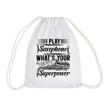 Je joue du saxophone Quel est votre superpouvoir - Saxophon - Sac de sport léger - blanc - Devant