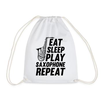Manger dormir Jouer Saxophone Répéter Saxophone Player S - Sac de sport léger - blanc - Devant