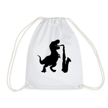 Dino Saxophone Saxophone Instrument Saxophonist Re - Turnbeutel - Weiß - Vorne