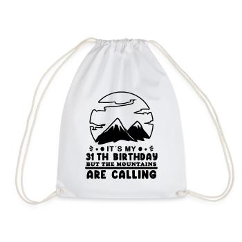 Mountain Wanderer 31st Birthday 31 Years Old Gift - Drawstring Bag - white - Front