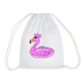 Flamingo Donut - Turnbeutel - Weiß - Vorne