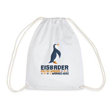 Eisbader Eisbaden Winterbad Pinguin Kältebad - Turnbeutel - Weiß - Vorne