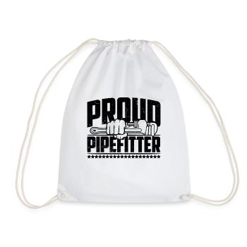 Proud Pipefitter Laborer Repair Man Pipefitters - Drawstring Bag - white - Front