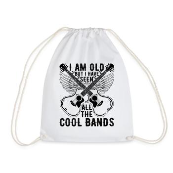 I Am Old But I Have Seen All The Cool Bands - Drawstring Bag - white - Front