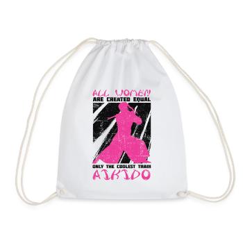 Aïkido Femmes Japon Taekwondo Karaté Arts Martiaux - Sac de sport léger - blanc - Devant