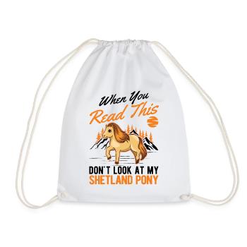 Shetland Pony Geschenk Shetty - Turnbeutel - Weiß - Vorne