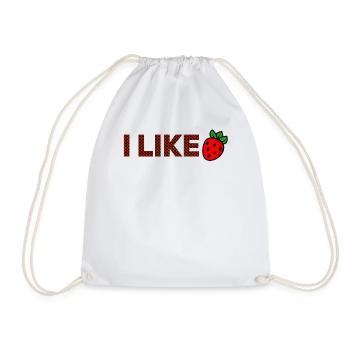 J’ADORE le motif fraise - Sac de sport léger - blanc - Devant