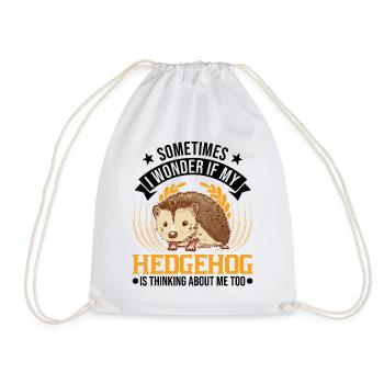 Igel Geschenk Stacheligel - Turnbeutel - Weiß - Vorne
