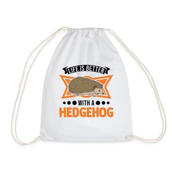 La vie est meilleure avec un hérisson - Sac de sport léger - blanc - Devant