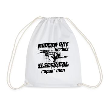Modern Day Heroes Repair Technician Electrician - Drawstring Bag - white - Front