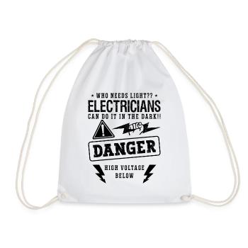 Who Needs Light Electrical Technician Electrician - Drawstring Bag - white - Front