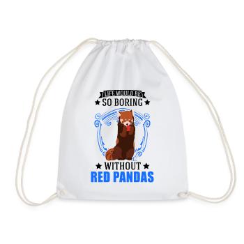Red Panda Gift Cat Bear Red Panda - Drawstring Bag - white - Front
