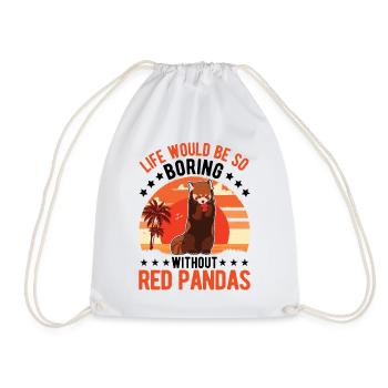 Red Panda Gift Cat Bear Red Panda - Drawstring Bag - white - Front