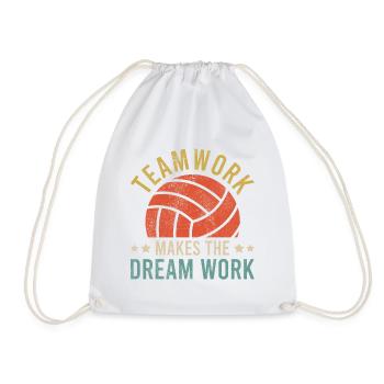 Volleyball Beach Outfit for Players Coach Fans - Drawstring Bag - white - Front