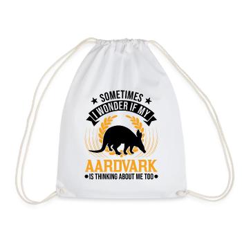 Aardvark Gift Aardvark - Drawstring Bag - white - Front