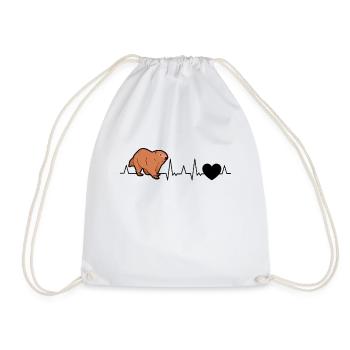 Marmot heartbeat forest marmot - Drawstring Bag - white - Front