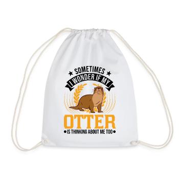 Otter Geschenk Fischotter Seeotter - Turnbeutel - Weiß - Vorne