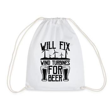 Will Fix Wind Renewable Energy Turbine Technician - Turnbeutel - Weiß - Vorne
