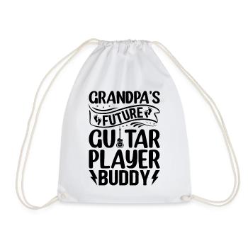 Newborn Guitar Player - Grandpa's Future Guitar Pl - Drawstring Bag - white - Front