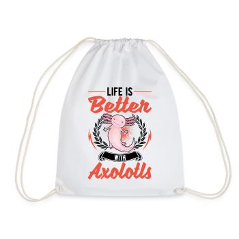 La vie est meilleure avec la salamandre à queue d’Axolotl - Sac de sport léger - blanc - Devant