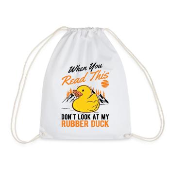Rubber Duck Gift Squeaky Duck Bathing Duck - Drawstring Bag - white - Front