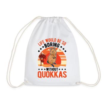 Quokka Gift Short-tailed Kangaroo - Drawstring Bag - white - Front