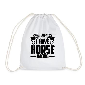 Sorry I Can't I Horse Racing Horseman Horse Racer - Turnbeutel - Weiß - Vorne