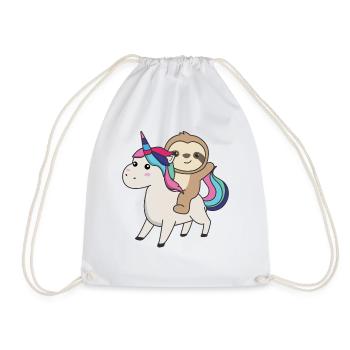 Paresseux Licorne Animaux mignons Licornes Paresseux - Sac de sport léger - blanc - Devant