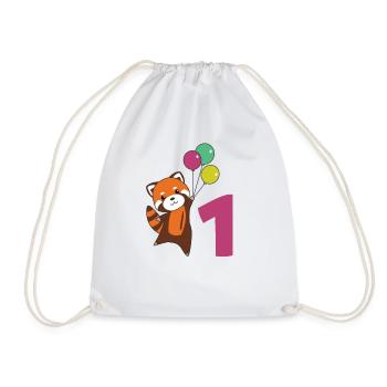 Red Panda First Birthday Balloons Enfants - Sac de sport léger - blanc - Devant