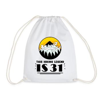 31st birthday hiker 31 years old mountain hiking - Drawstring Bag - white - Front
