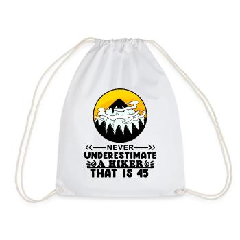 45. Geburtstag Wanderer 45 Jahre alt Berg Wandern - Turnbeutel - Weiß - Vorne