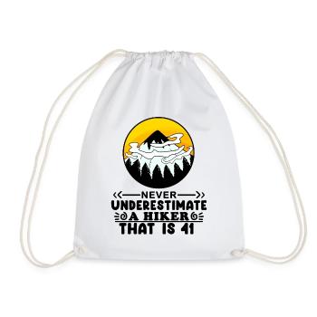 41. Geburtstag Wanderer 41 Jahre alt Berg Wandern - Turnbeutel - Weiß - Vorne