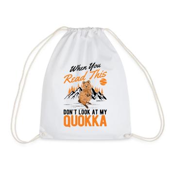 Quokka Gift Short-tailed Kangaroo - Drawstring Bag - white - Front